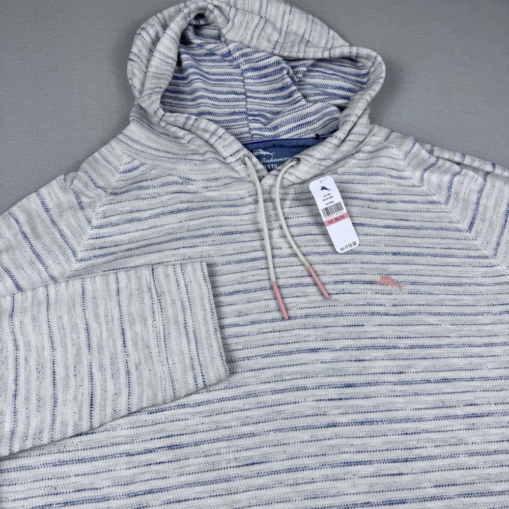 NWT Tommy Bahama Baja Sky Hoodie Men XXXL Pouch Oatmeal Drawstring Beach